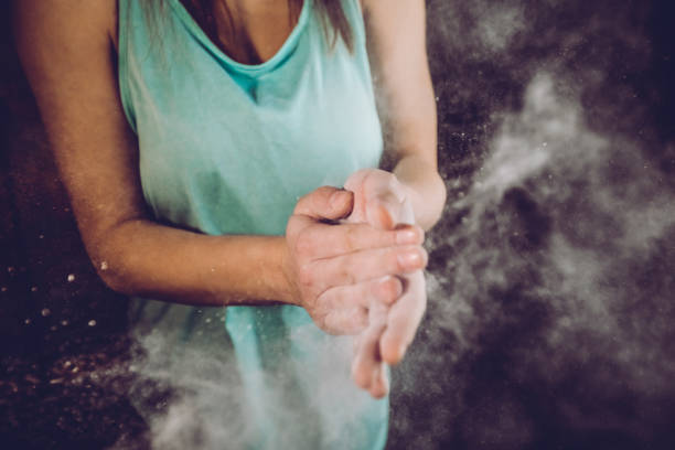 istock Putting sports chalk before exercise 1070764688