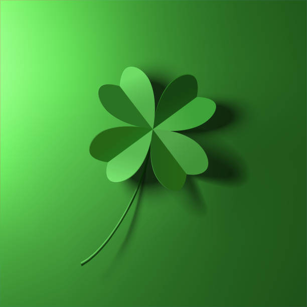 ilustrações de stock, clip art, desenhos animados e ícones de four-leaf lucky clover leaf vector illustration - com sorte