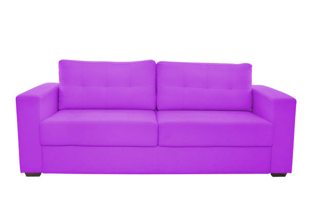 istock Three seats cozy color fabric sofa isolated on white background 1070771326