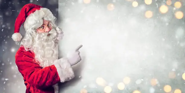 Santa Claus Pointing Blank Placard