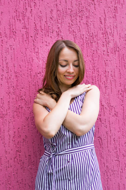 istock Happy lovely dreaming woman 1070782052