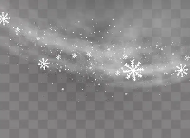 Vector illustration of Snow transparent background.