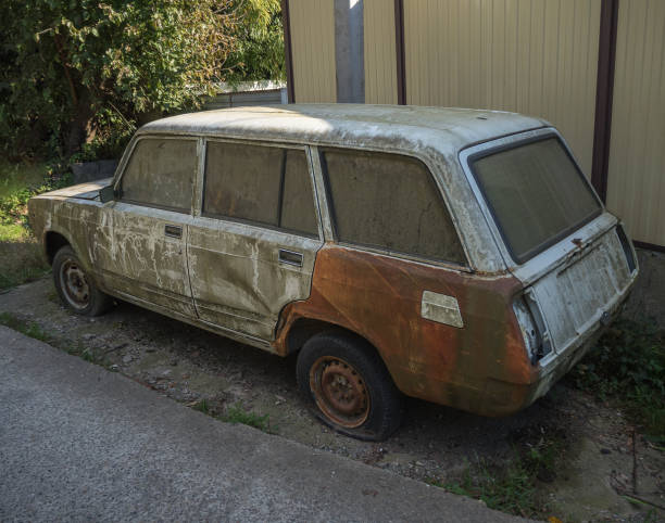 istock Old dirty rusty russian car 1070787602