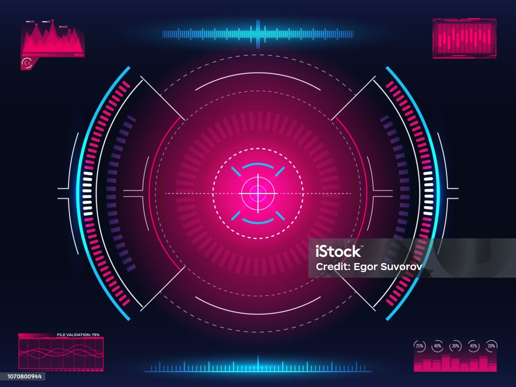 Aim System.drawing Aim System Modern Aiming Concept Futuristic Hud Interface With Bright ...