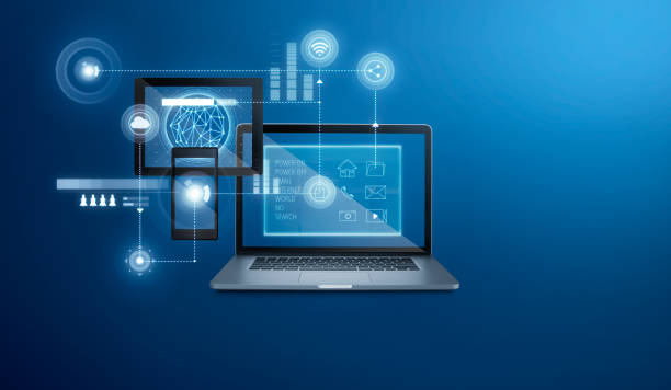 istock Smart home app interface on laptop ,digital pad and smart phone 1070821562