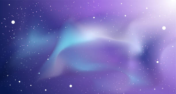 Purple abstract background vector colorful pattern template Purple magic abstract background vector color template with space waves and sparkling stars illustration. Gradient pattern ready for print or website fantasy background stock illustrations