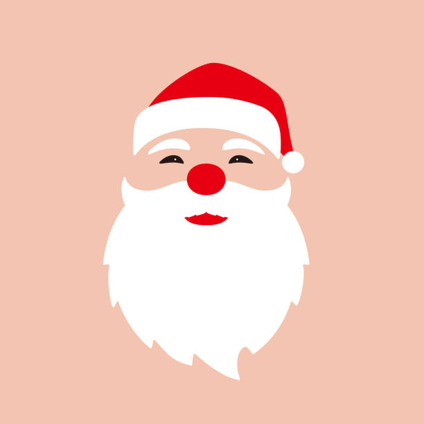 santa claus, einfache weihnachten element flaches design, vektor-illustration - nikolaus mütze stock-grafiken, -clipart, -cartoons und -symbole
