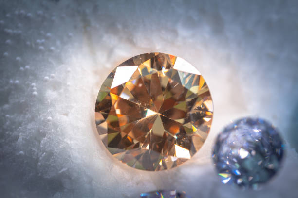 istock colorful diamonds on snowing background. 1070826040