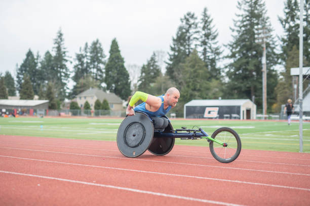 istock Adaptive athlete training on his racing wheelchair 1070832728