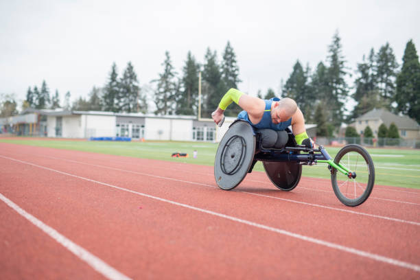istock Adaptive athlete training on his racing wheelchair 1070832740