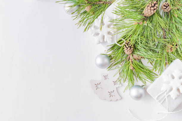 istock Holiday background with christmas branches 1070833138