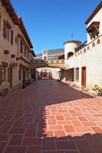 istock . The inner courtyard paved with red marble 1070839078