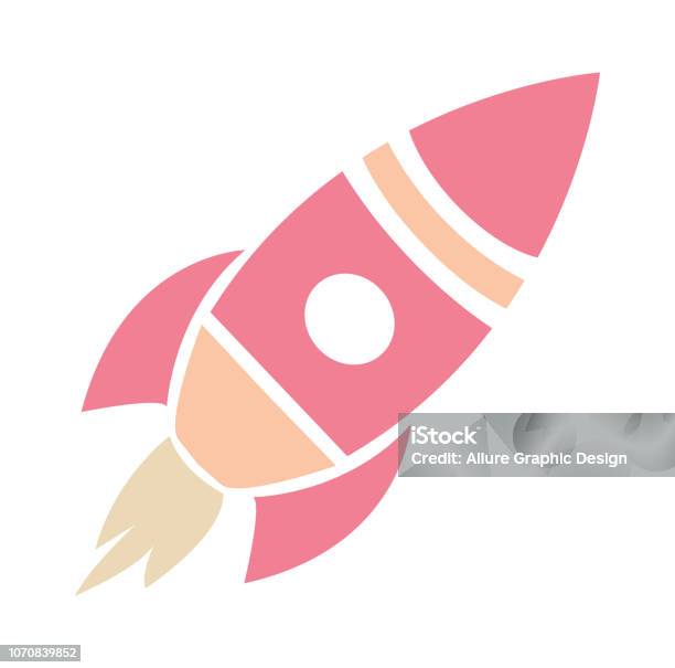 Pink Color Rocketship Pink Rocket Launch Stock Illustration - Download Image Now - Pink Color ...