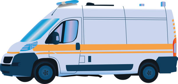 istock Emergency Care Template, highlighted in white. Hospital car service is white with orange stripe. 1070842600