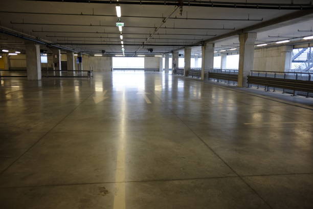 istock empty parking and covered shopping center 1070844098