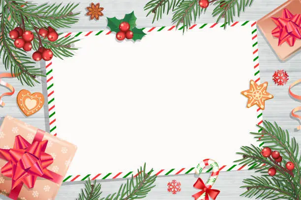 Vector illustration of Template of Christmas letters and wishes.