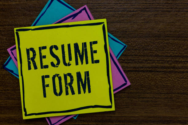 istock Conceptual hand writing showing Resume Form. Business photo text describe the layout elements appearing in written document Paper notes Important reminders Express messages Wooden background. 1070872200