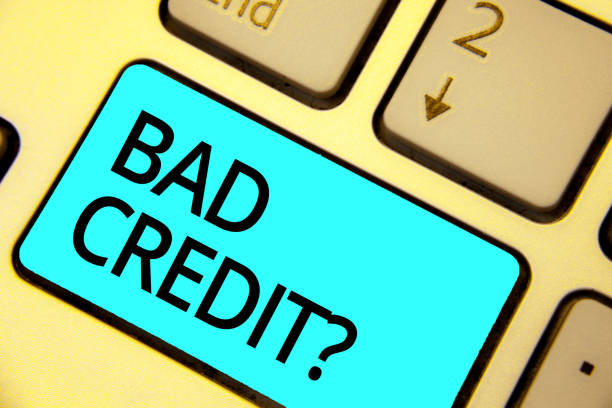 istock Text sign showing Bad Credit question. Conceptual photo history when it indicates that borrower has high risk Keyboard blue key Intention create computer computing reflection document. 1070872238