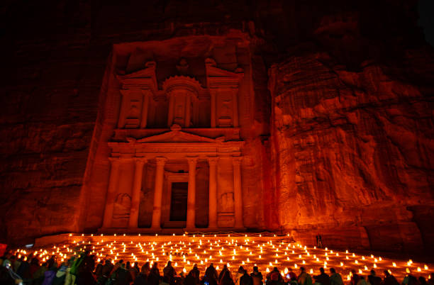 istock Petra by night in Jordan with the candle light 1070876766