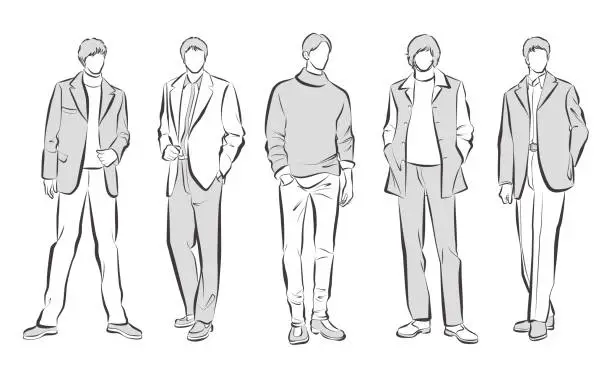 Vector illustration of Fashion illustration of the man