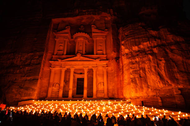 istock Petra by night in Jordan with the candle light 1070876828