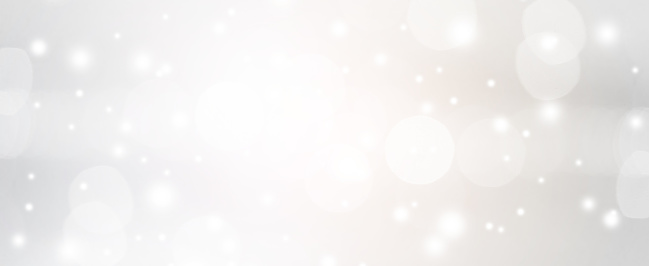 abstract blurred of silver color with bokeh and glitter snow fall background for design concept.
