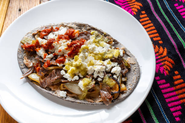 Mexican huarache of cecina beef