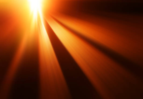 Diagonal motion blur sunset rays background stock photo