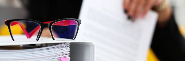 istock Pile of binder folders lying at worktable 1070899922