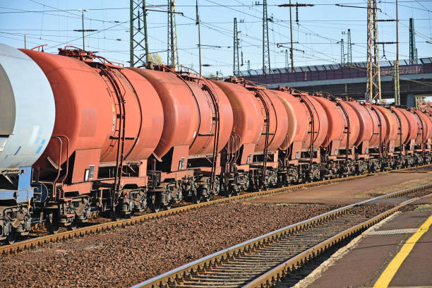 istock Oil tanker railway carriages 1070902360