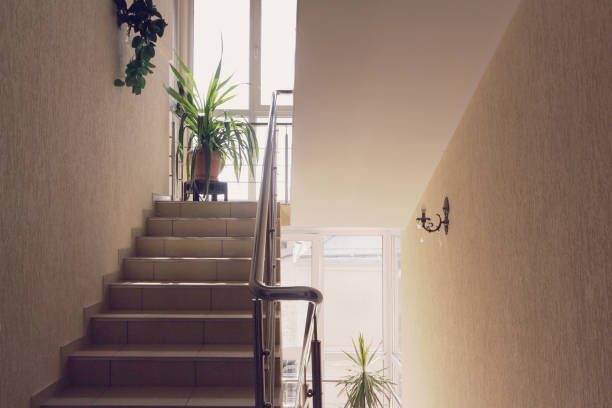 istock Staircase in a suburban house or hotel 1070910228