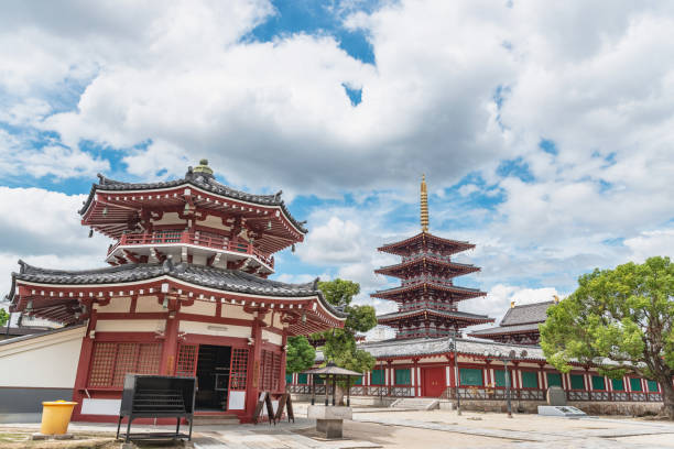 Shitenno-ji temple Osaka, OSAKA, JAPAN - September 11 2018: Scenery of the Shitenno-ji temple shitenno ji stock pictures, royalty-free photos & images