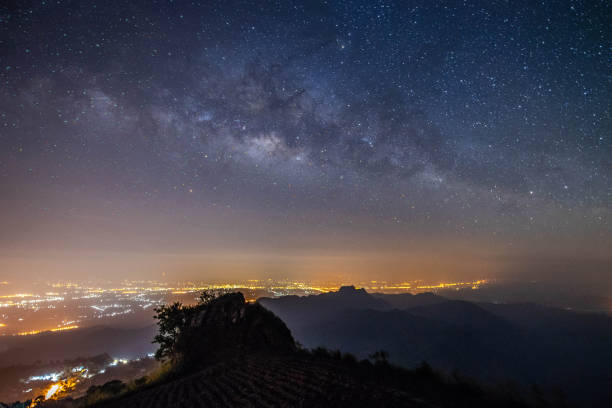 istock night landscape mountain and milky way  galaxy background , thailand , long exposure , low light 1070922254