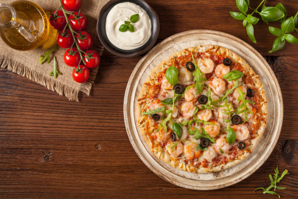 istock Pizza with shrimps. 1070938918