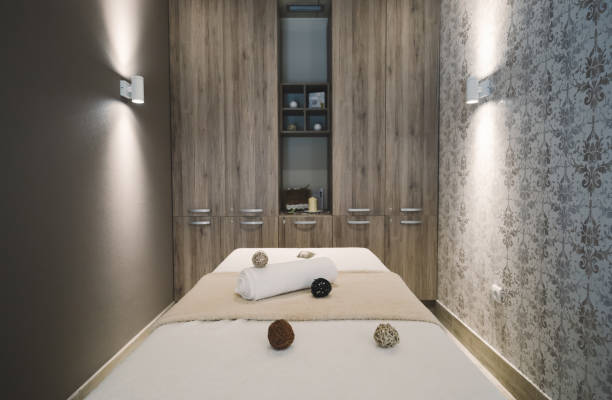 istock Modern massage room with beautiful interior 1070941338