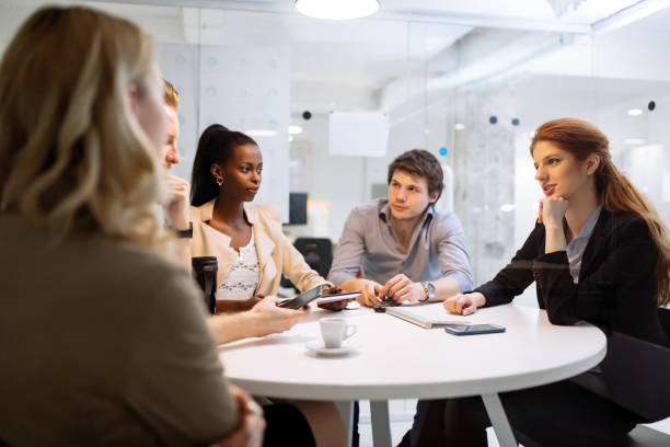 istock Business people board meeting in modern office 1070943826