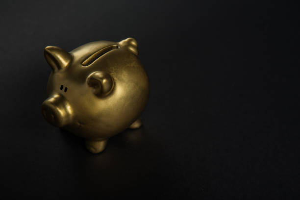 istock Luxury golden pig money box 1070964392