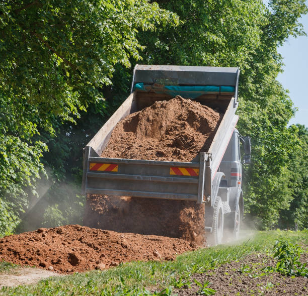istock Reconstruction of soil road. 1070976942