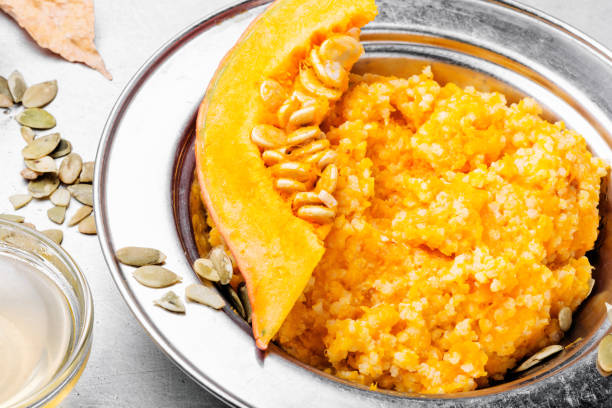 istock Autumn porridge with pumpkin 1070980112
