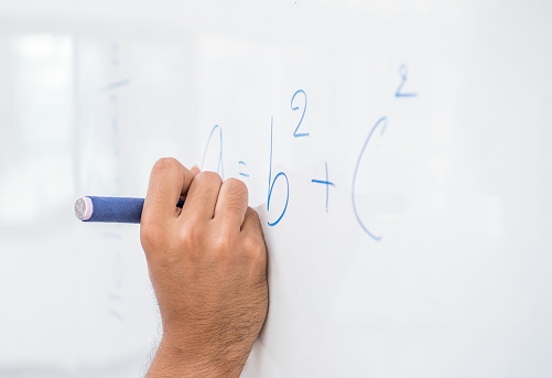 Hand Solving Math Hand Asian Solving Solution Math Formulas Doing Mathermatics Problem On ...