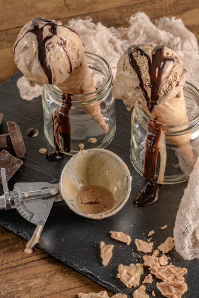 istock Chocolate ice cream in waffle cones 1071017262