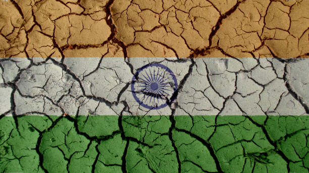 istock Political Crisis Concept: Mud Cracks With India Flag 1071019348
