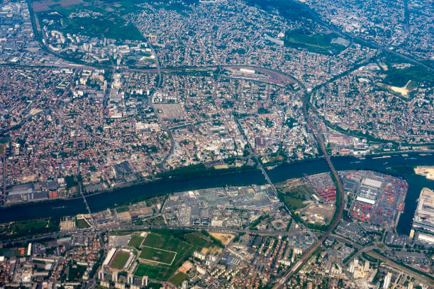 istock Seine river paris region aerial view 1071025312