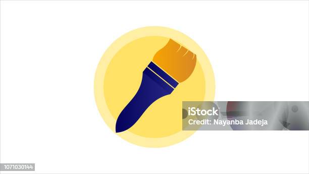 Paint Brush Icon Stock Illustration - Download Image Now - Bristle - Brush Part, Paintbrush, Acrylic Painting