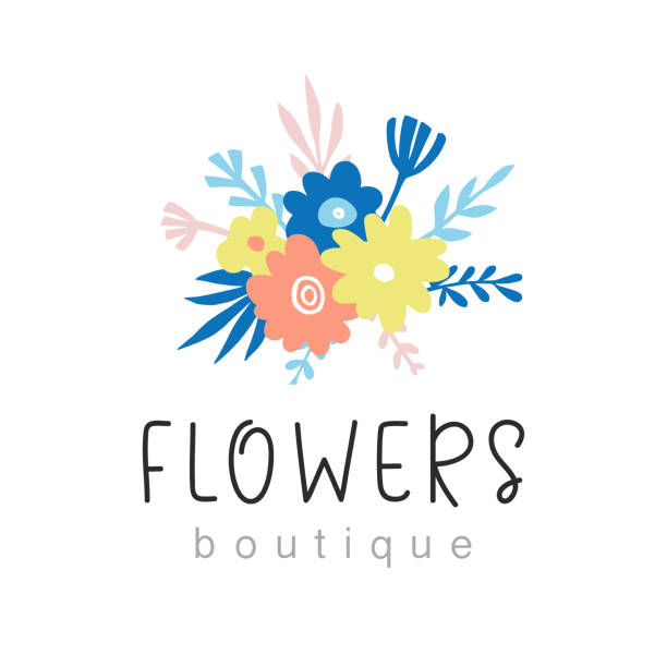 цветы бутик логотип дизайн - florist stock illustrations