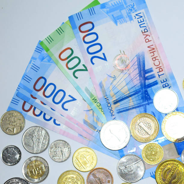 istock Money from different countries. Russian banknotes. 1071031054