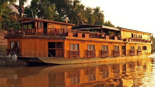 Mekong river boutique cruise ship houseboat, Luang Prabang, Laos