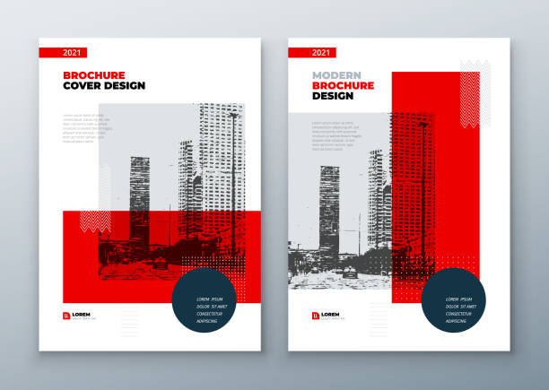 Brochure template layout design. Corporate business annual report, catalog, magazine, brochure, flyer mockup. Creative modern bright concept in memphis style Brochure template layout design. Corporate business annual report, catalog, magazine, brochure, flyer mockup. Creative modern bright concept in memphis style. construction company brochure template stock illustrations