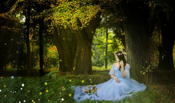 istock The woman in the forest 1071036096