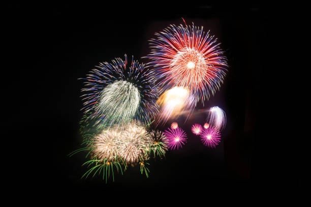 istock Colorful Fireworks on black background. 1071037876